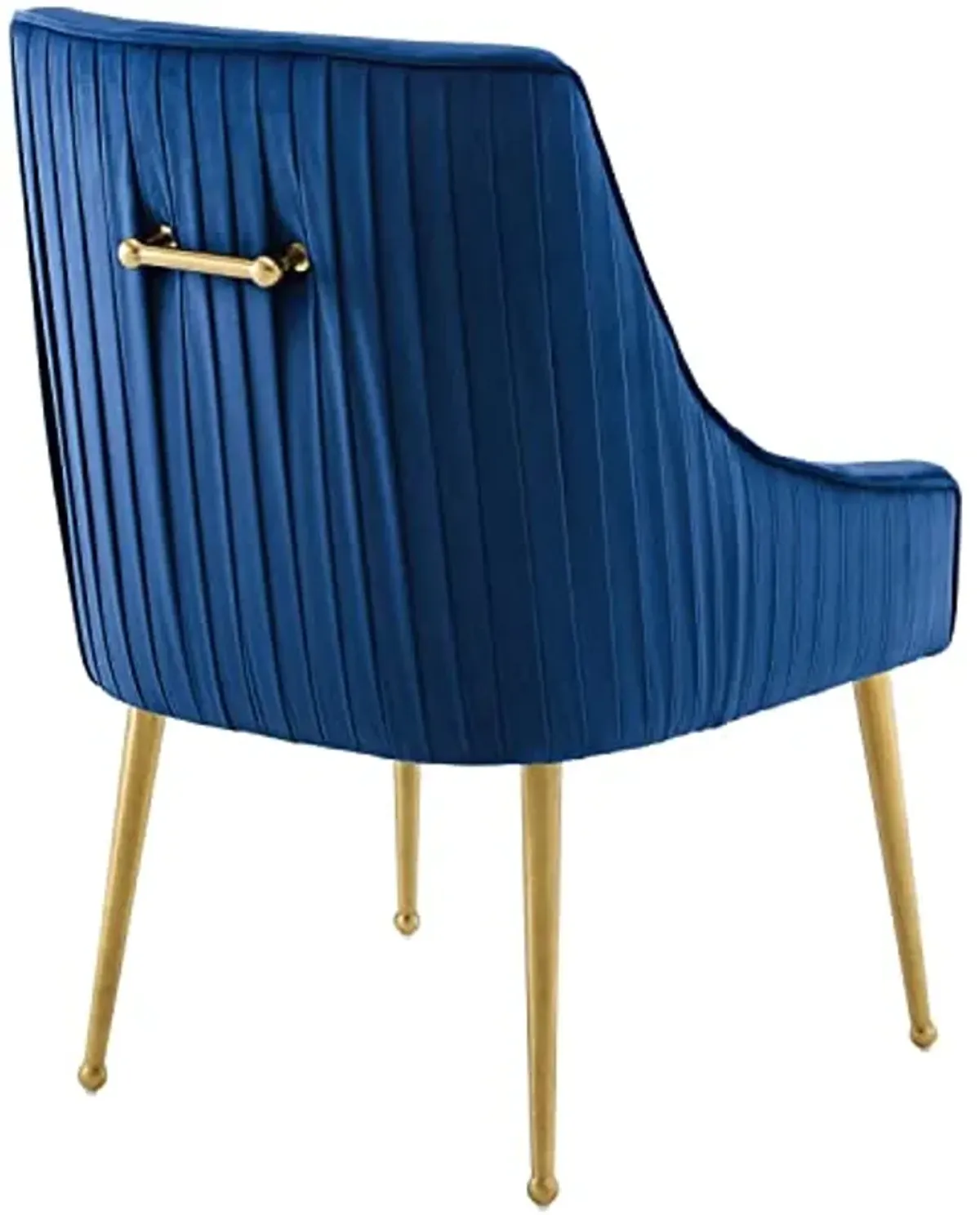 Modway Discern Pleated Back Upholstered Performance Velvet Dining Chair Set of 2, Navy