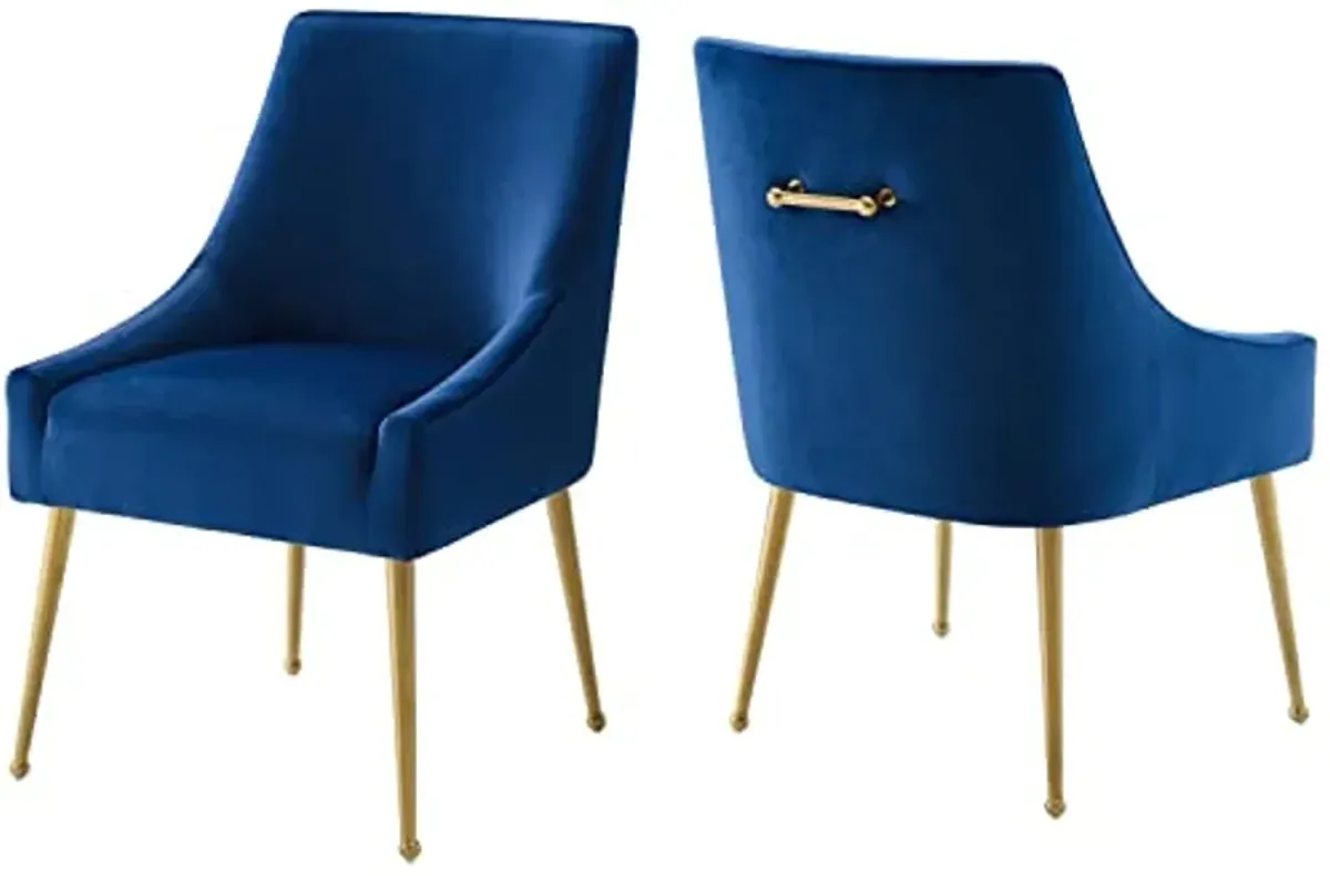 Modway Discern Upholstered Performance Velvet Dining Chair Set of 2, Navy