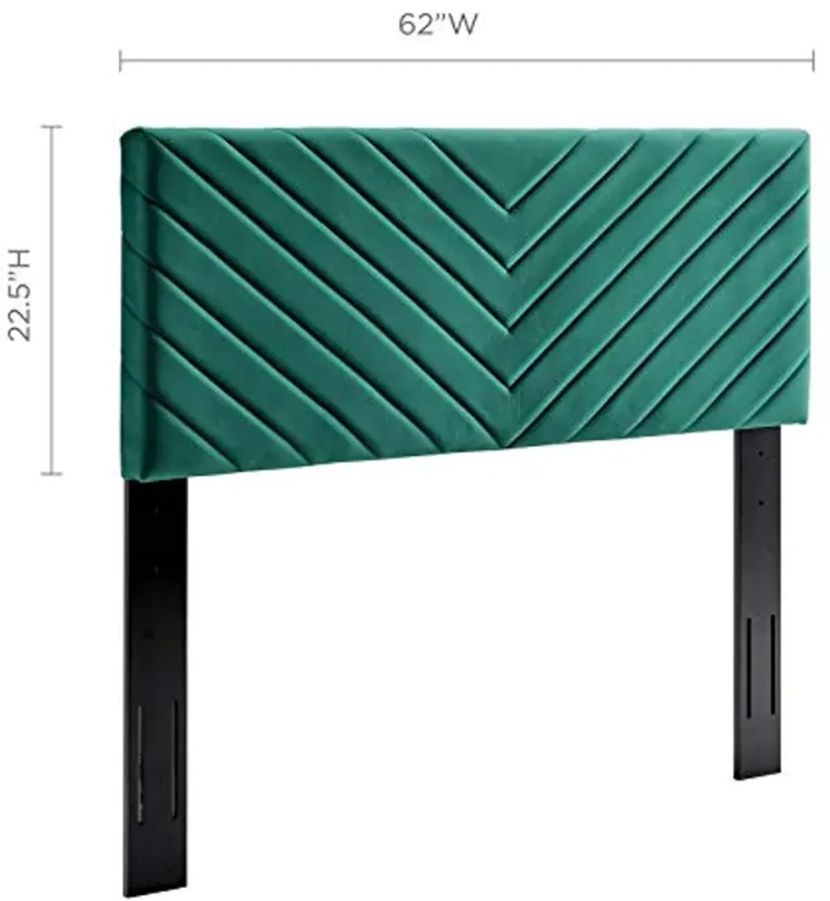 Modway Alyson Chevron Tufted Performance Velvet Full/Queen Headboard, Teal, MOD-6144-TEA