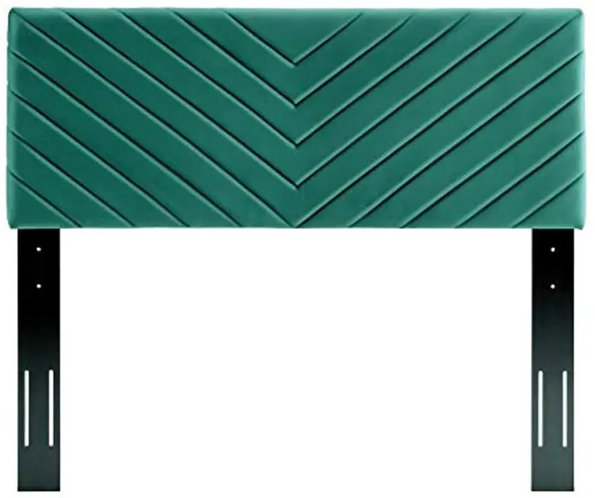 Modway Alyson Chevron Tufted Performance Velvet Full/Queen Headboard, Teal, MOD-6144-TEA