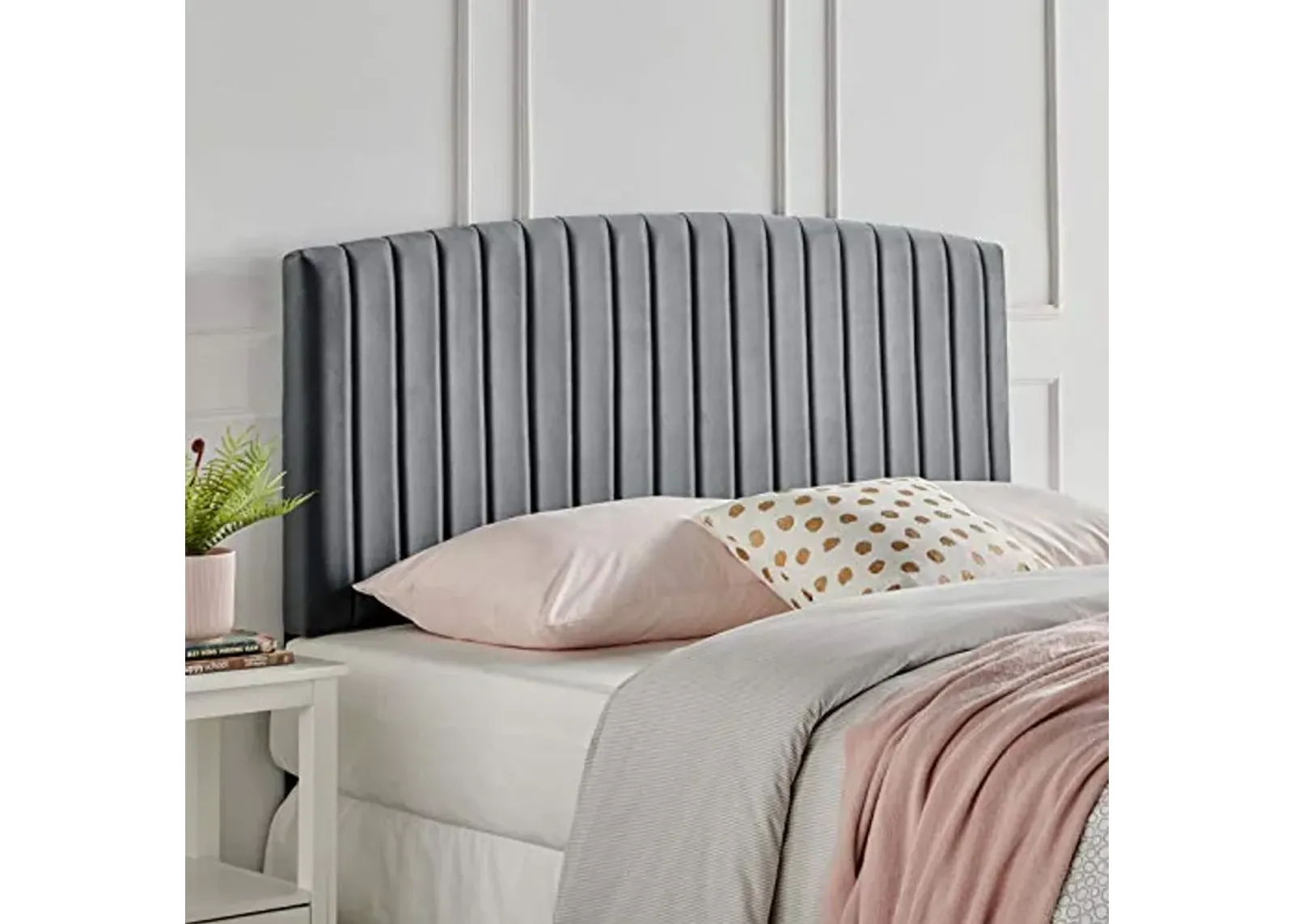 Modway Rebecca Performance Velvet California King Headboard, Charcoal