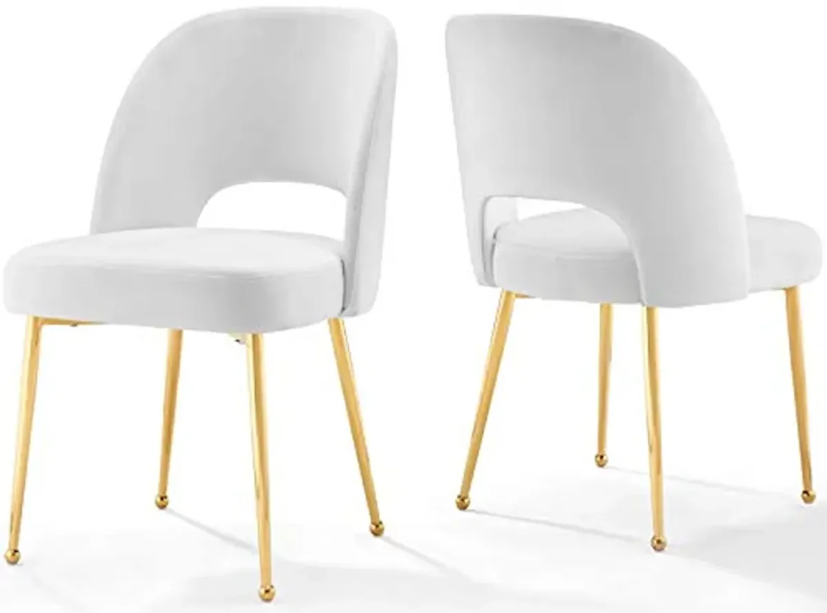 Modway Rouse Dining Room Side Chair Set of 2, White