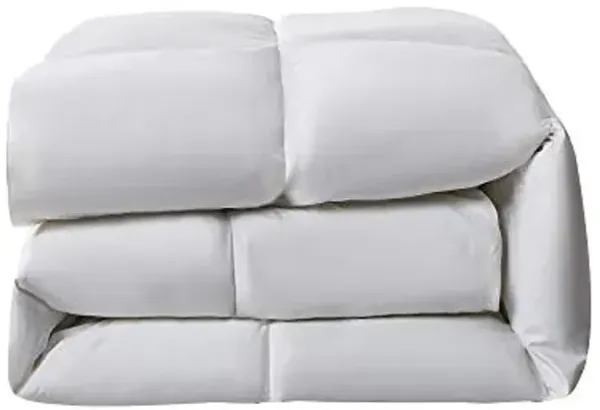Serta Goose Feather Down Fiber Cotton Comforter Queen Size - 100% Cotton Duvet Insert - Hotel Luxury Hypoallergenic Bedding Comforter Light Warmth 90 x 90 Inch White
