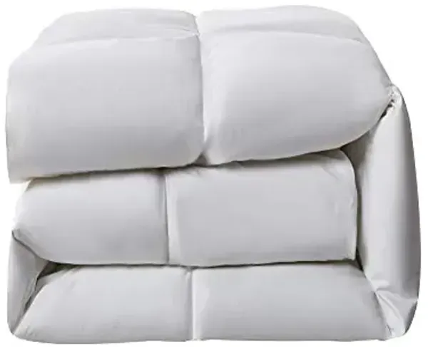 Serta Goose Feather Down Fiber Cotton Comforter King Size - 100% Cotton Duvet Insert - Hotel Luxury Hypoallergenic Bedding Comforter Extra Warmth 106 x 90 Inch White