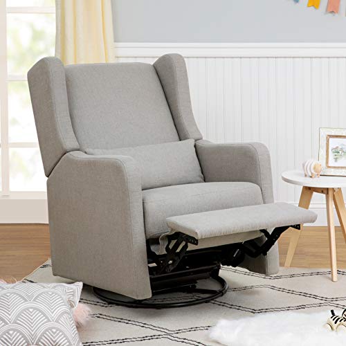 Carter's by DaVinci Arlo Recliner and Swivel Glider in Performance Grey Linen, Water Repellent & Stain Resistant, Greenguard Gold & CertiPUR-US Certified