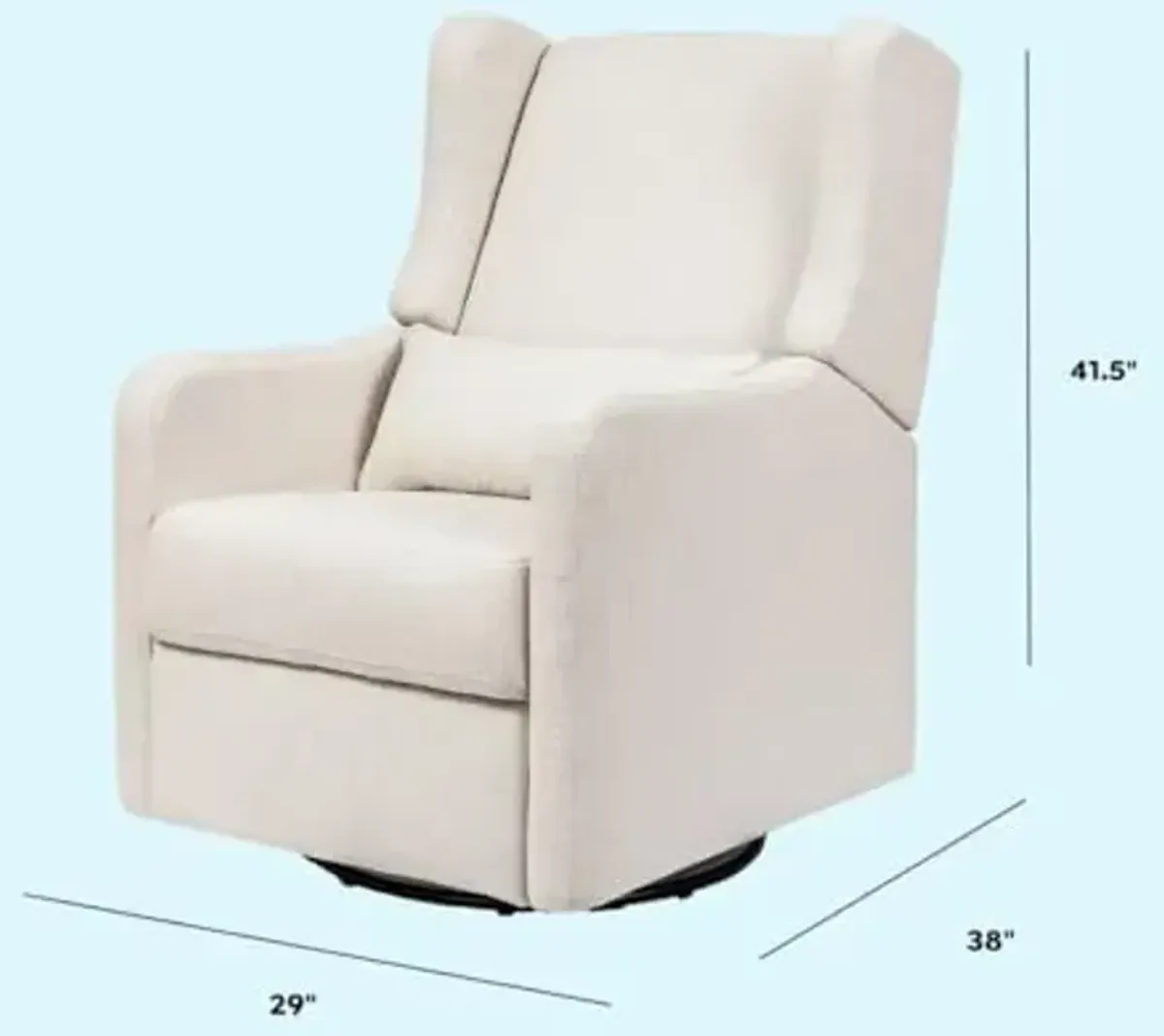 Carter’s Arlo Glider Recliner Nursery Chair - Water & Stain Resistant Glider Rocking Chair for Nursery - GREENGUARD Gold, FSC & Certi-PUR US Certified - Cozy Cream Swivel Rocker Recliner Chair