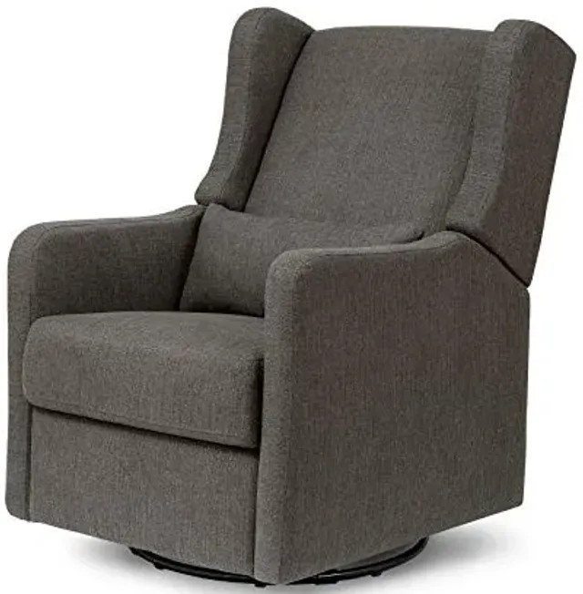 DaVinci Carter’s Arlo Glider Recliner Nursery Chair - Water & Stain Resistant Glider Rocking Chair for Nursery - GREENGUARD Gold, FSC & Certi-PUR US Certified - Cozy Swivel Rocker Recliner - Charcoal