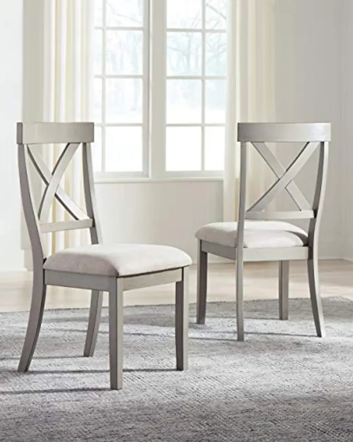 Signature Design by Ashley Parellen Modern Farmhouse Upholstered Dining Chair, Set of 2, Gray