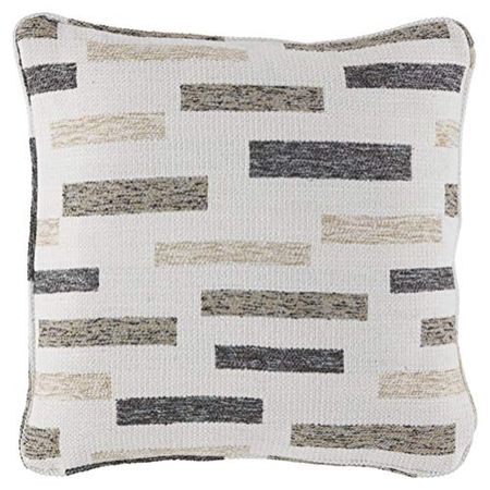 Signature Design by Ashley Crockett Abstract 18 x 18 in Accent Throw Pillow, White & Brown