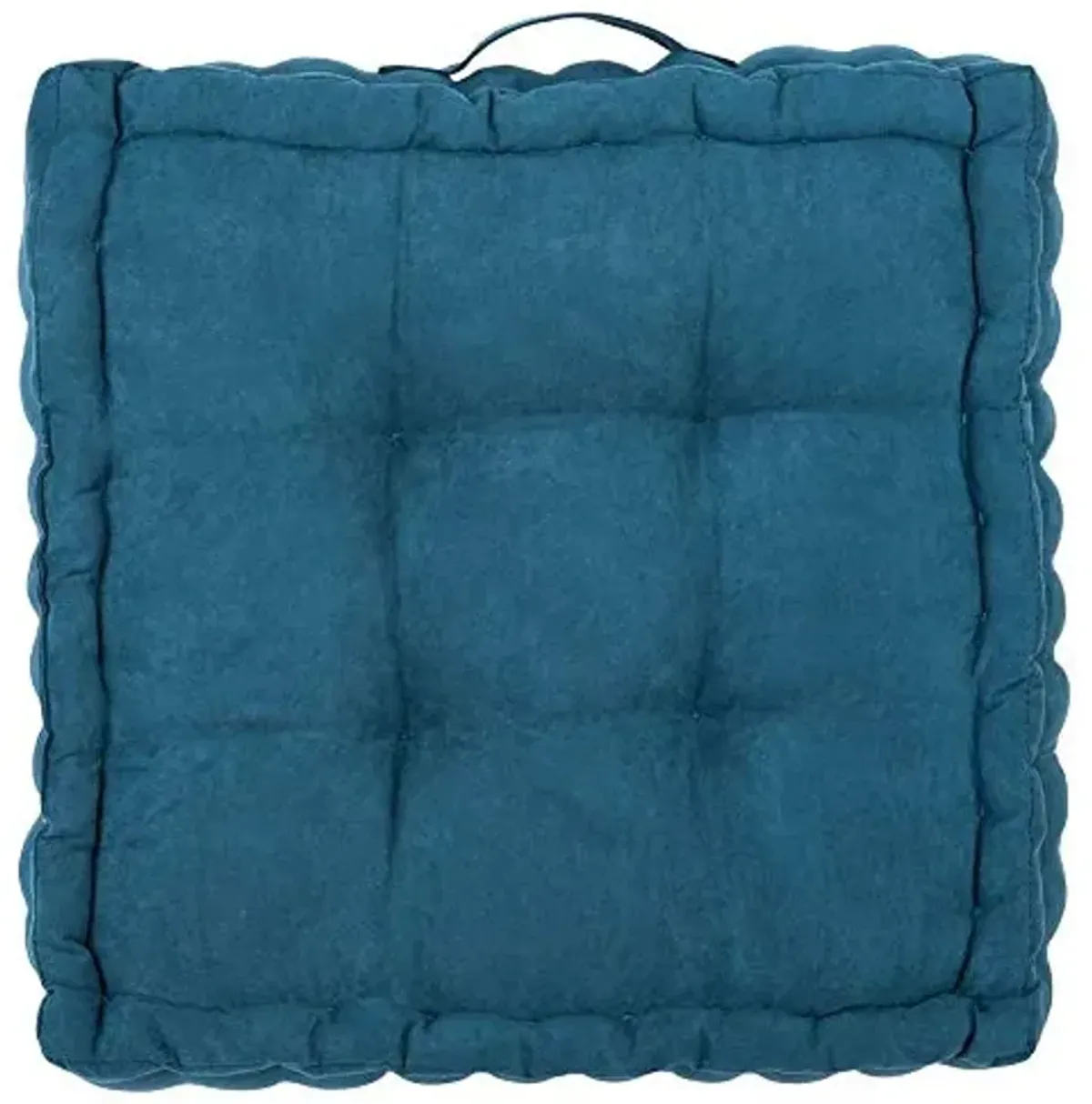 SAFAVIEH Gardenia Glam 18-inch Dark Turquoise Velvet Square Floor Pillow, 0