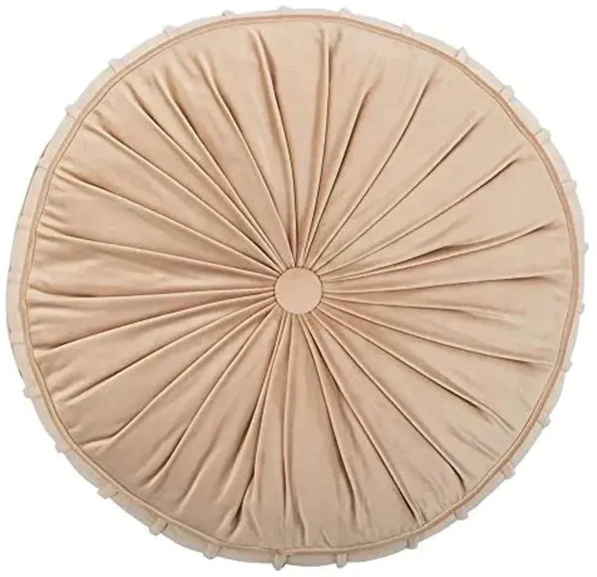 Safavieh Clary Glam 18-inch Champagne Velvet Round Floor Pillow