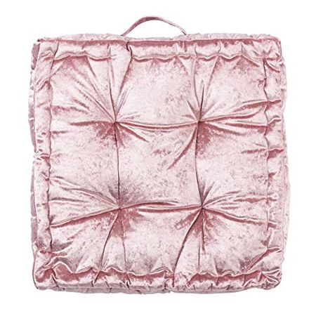 Safavieh Belia Glam 18-inch Blush Pink Velvet Square Floor Pillow, 0