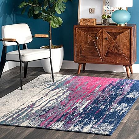 nuLOOM Waterfall Vintage Abstract Area Rug, 4' x 6', Pink