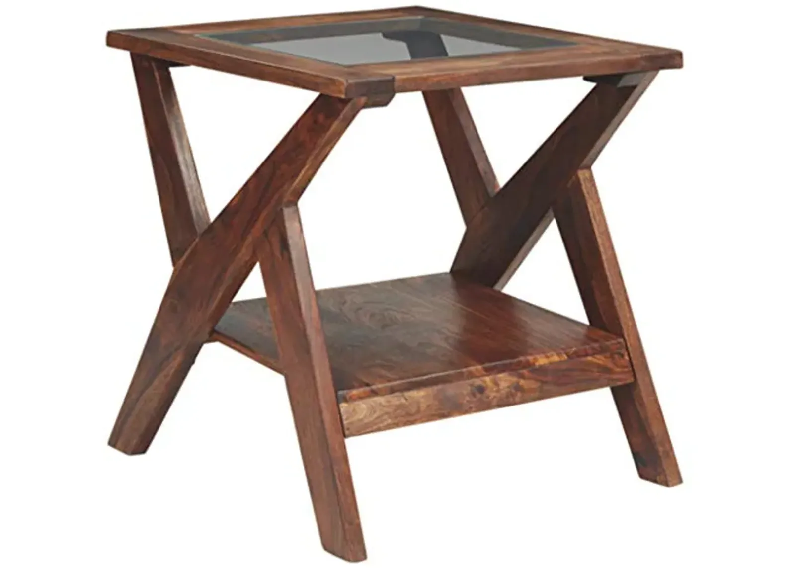 Signature Design by Ashley Charzine Rectangular Urban Wood End Table, Warm Brown