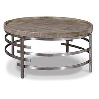 Signature Design by Ashley Zinelli Contemporary Coffee Table with Tray-Style Top and Chrome Base, Gray
