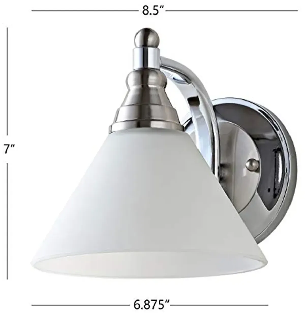 SAFAVIEH SCN4055A Lighting Valda Nickel and Brass 11-inch (LED Bulb Included) Wall Sconce