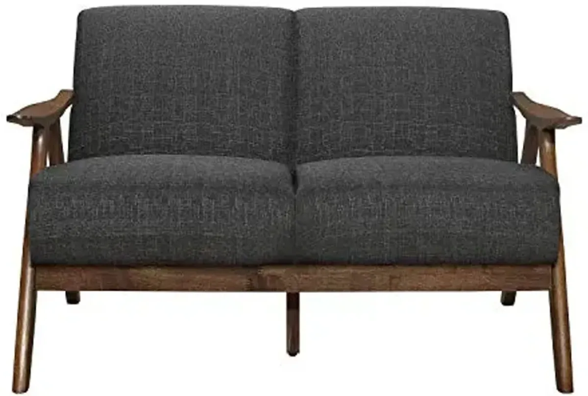 Lexicon Elle Fabric Loveseat, Dark Gray