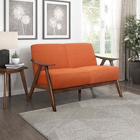 Lexicon Elle Living Room Loveseat, Orange