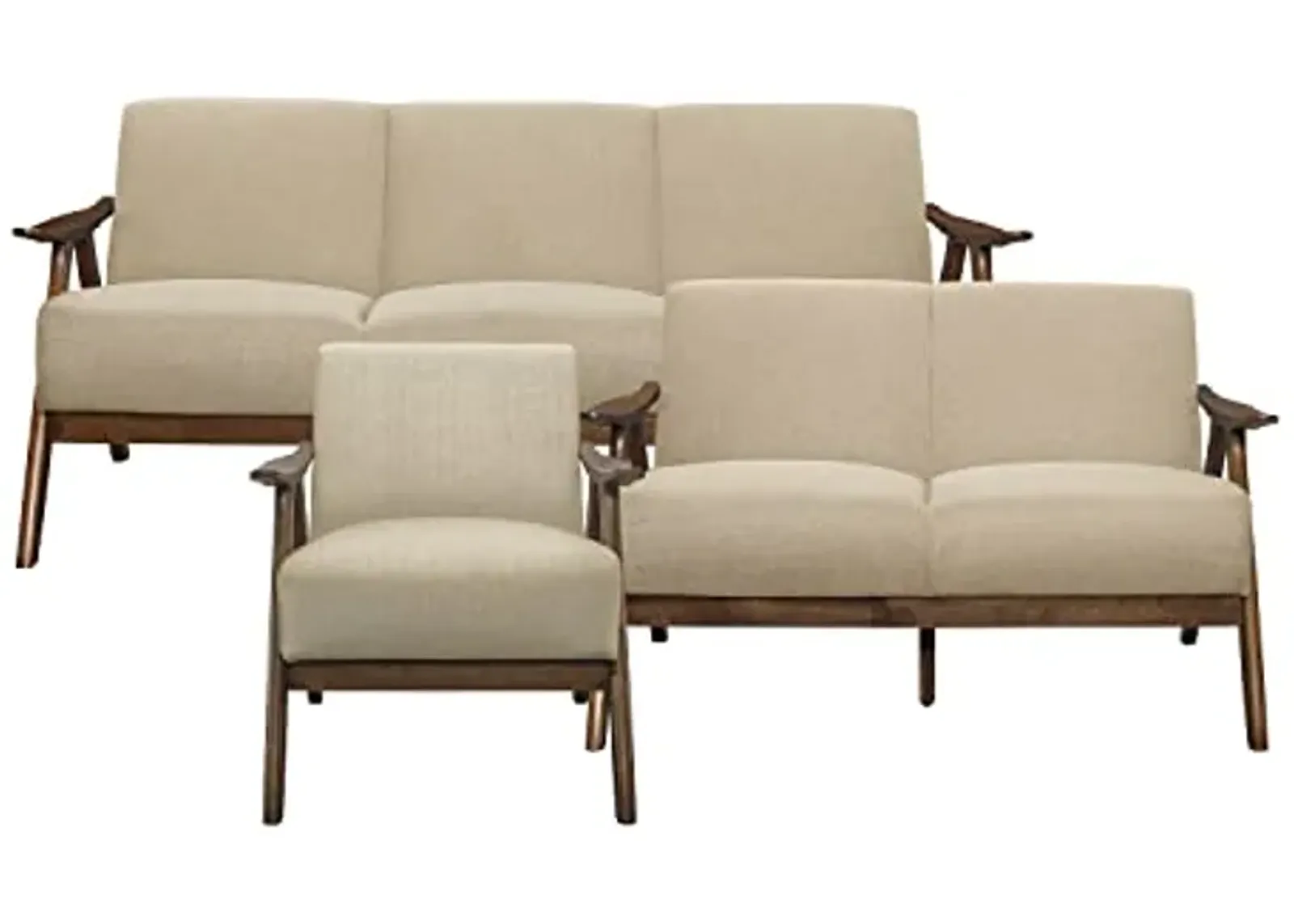 Lexicon Elle 3-Piece Living Room Set, Brown