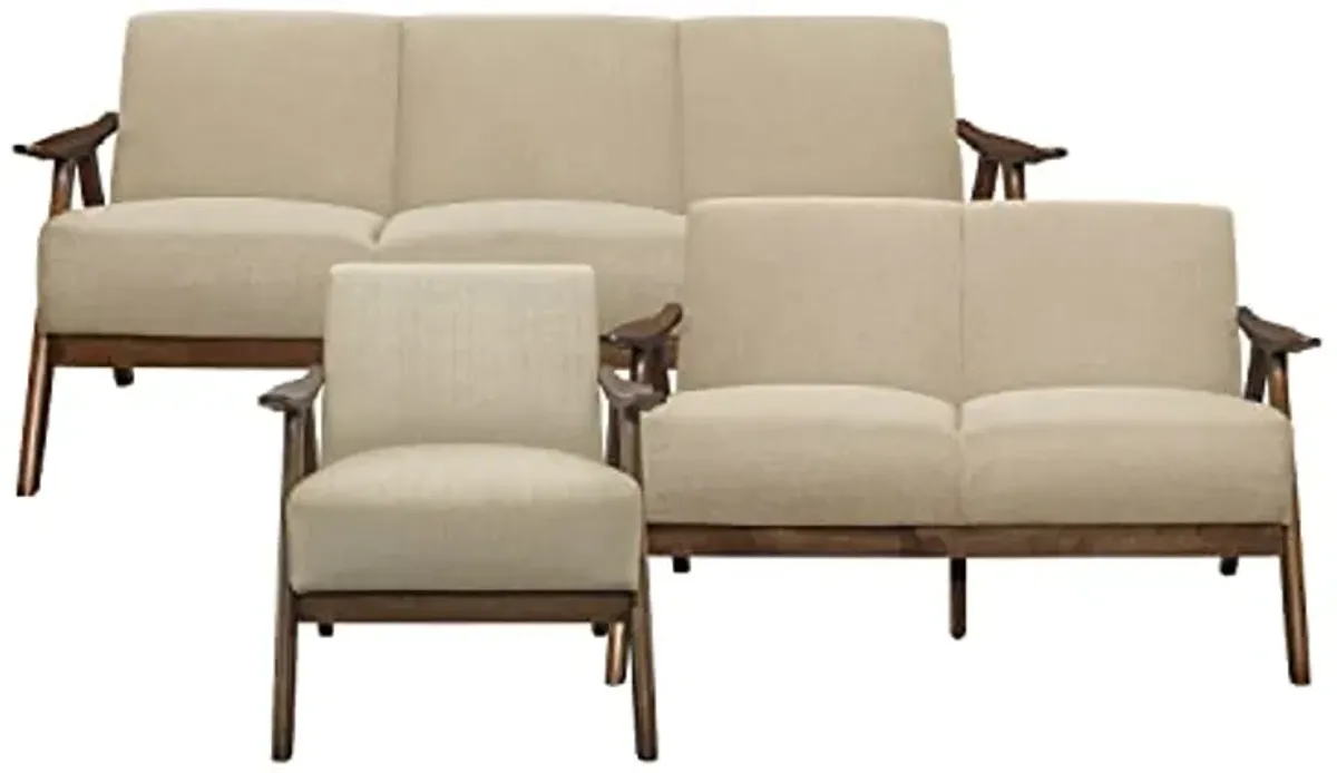 Lexicon Elle 3-Piece Living Room Set, Brown