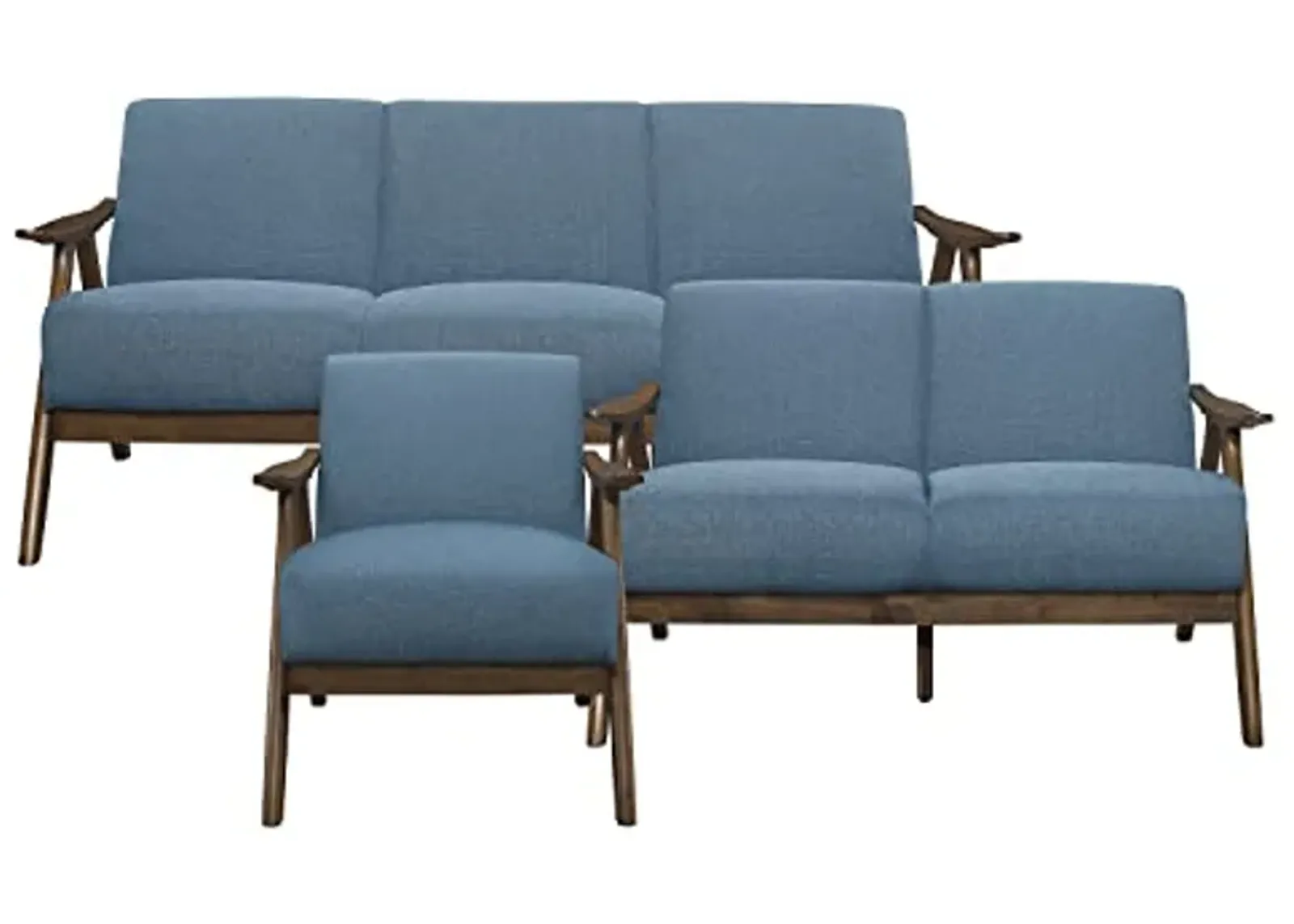 Lexicon Elle 3-Piece Living Room Set, Blue