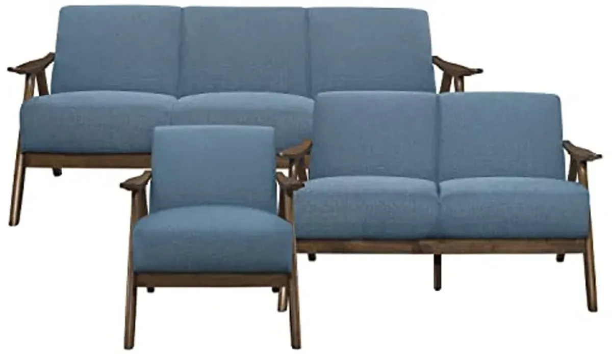 Lexicon Elle 3-Piece Living Room Set, Blue