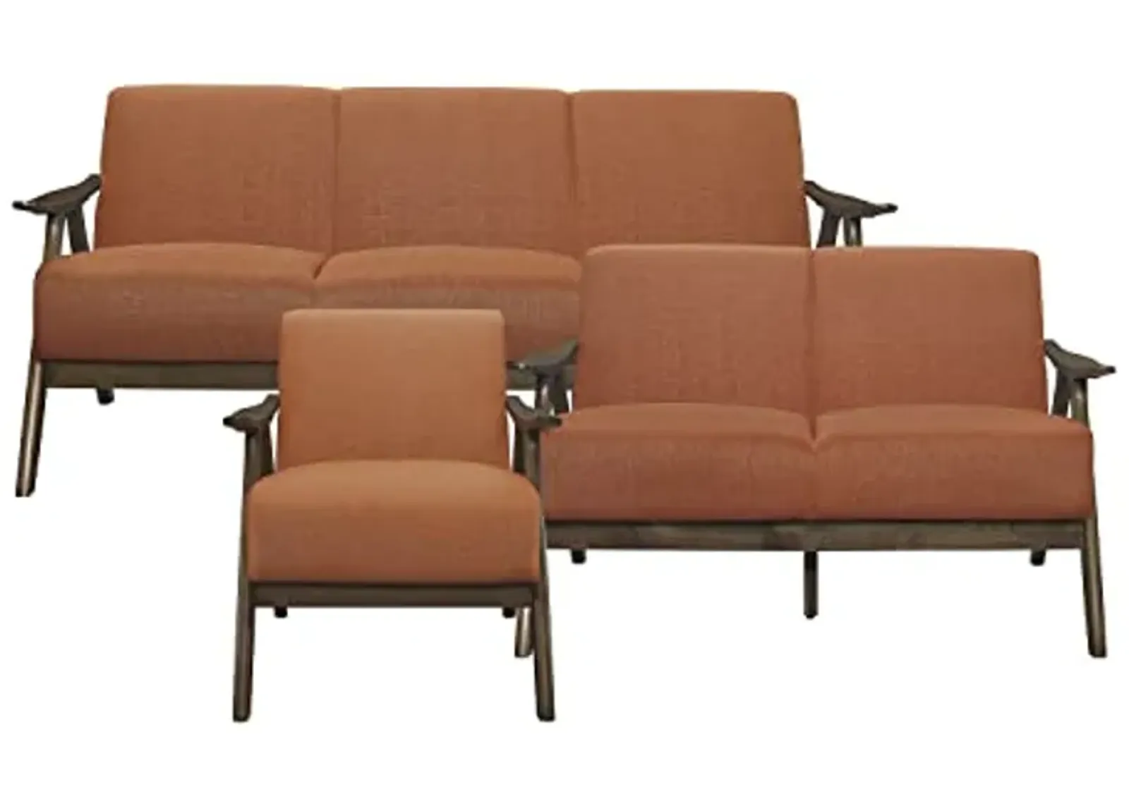 Lexicon Elle 3-Piece Living Room Set, Orange