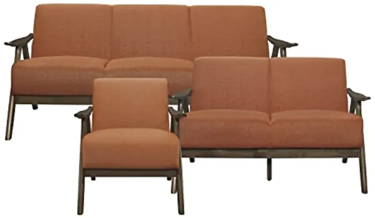 Lexicon Elle 3-Piece Living Room Set, Orange