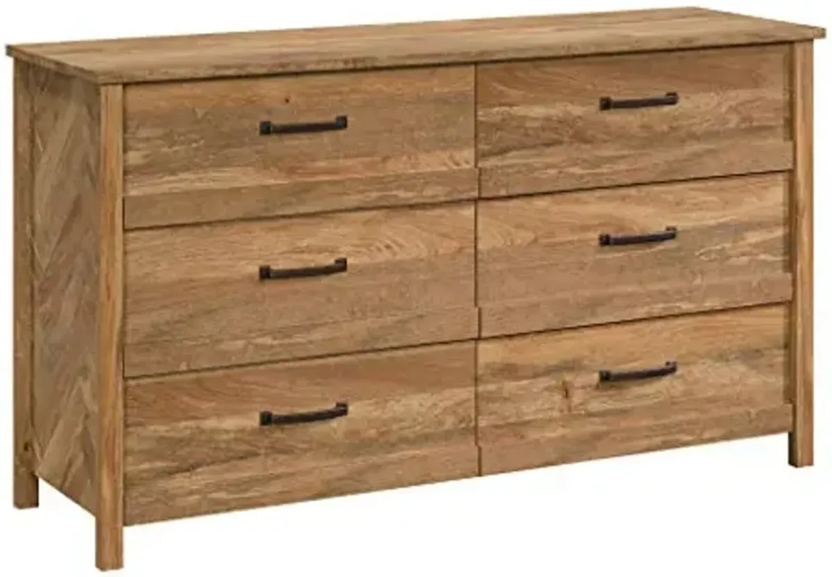 Sauder Cannery Bridge 6 Drawer Dresser Bedroom Dresser Chest of Drawers Wooden, in Sindoori Mango