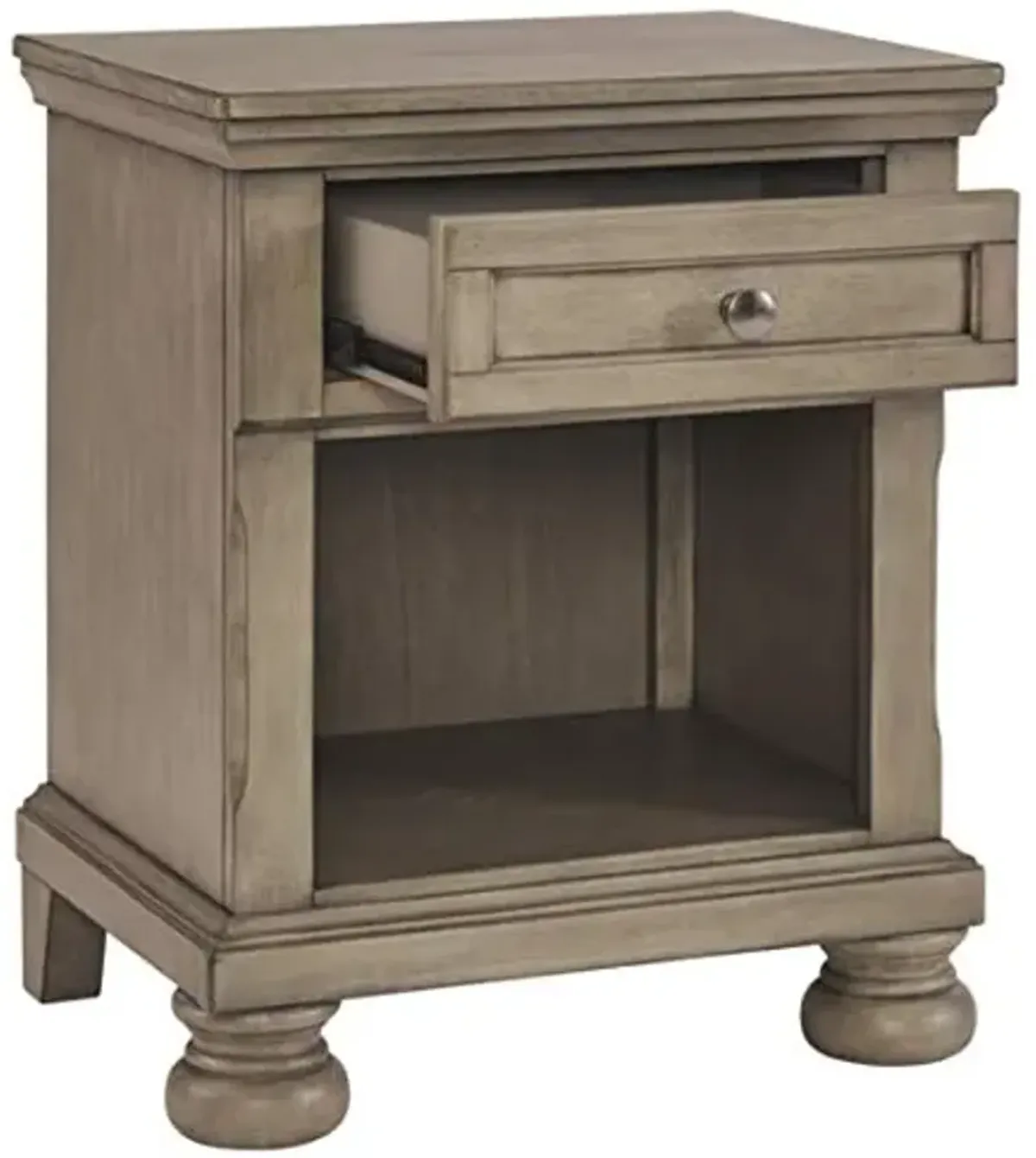 Signature Design by Ashley Lettner Modern Traditional 1 Drawer Nightstand, Light Gray