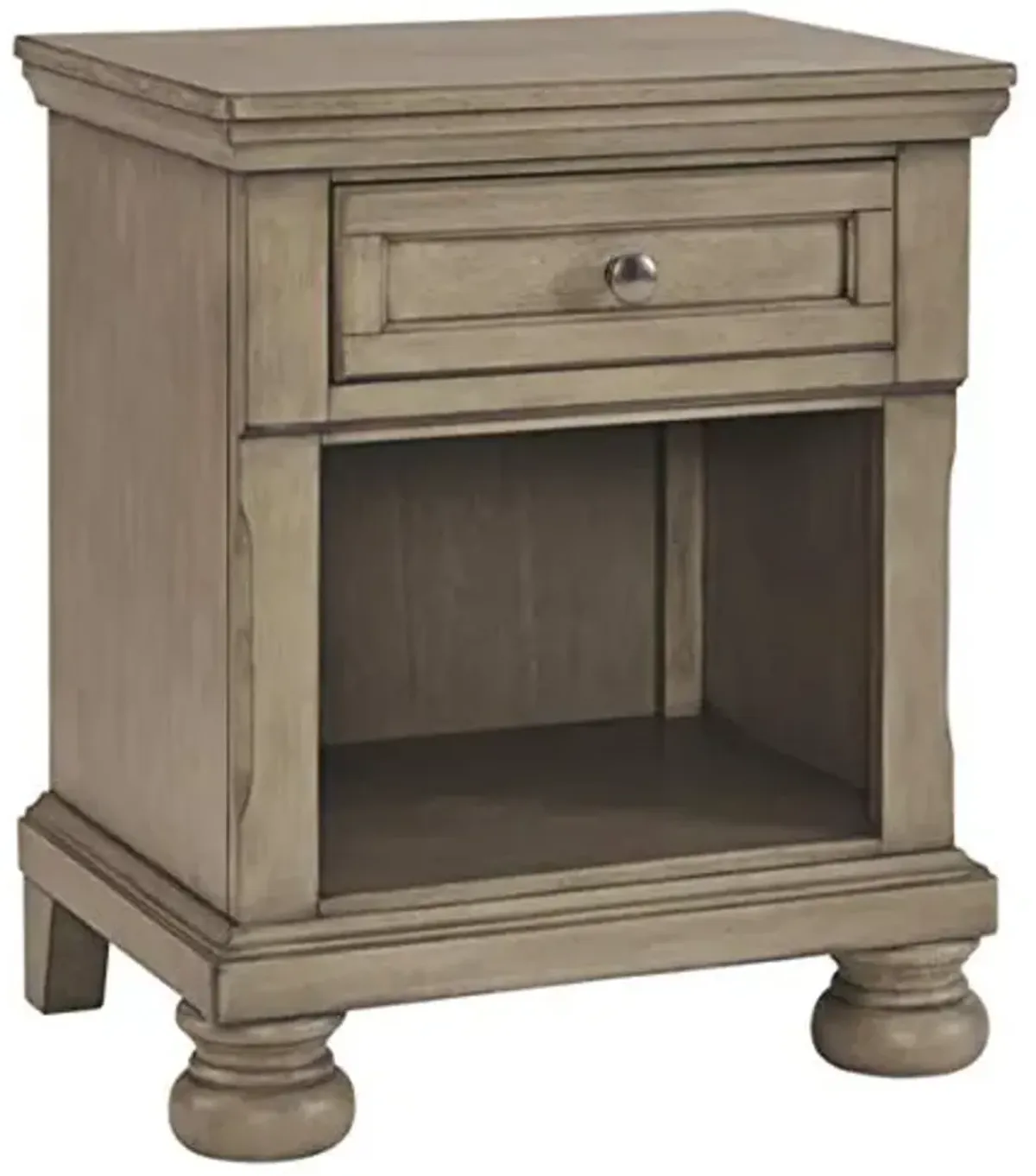 Signature Design by Ashley Lettner Modern Traditional 1 Drawer Nightstand, Light Gray