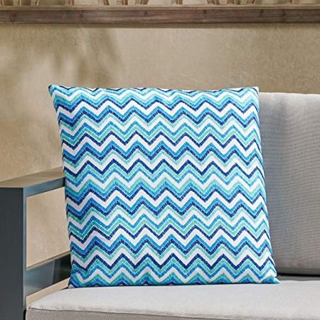 Christopher Knight Home Viola Outdoor Throw Pillow, Blue