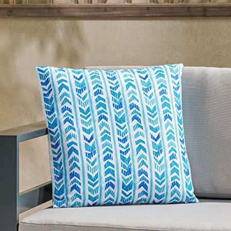 Christopher Knight Home Leona Outdoor Pillow Cover, Blue