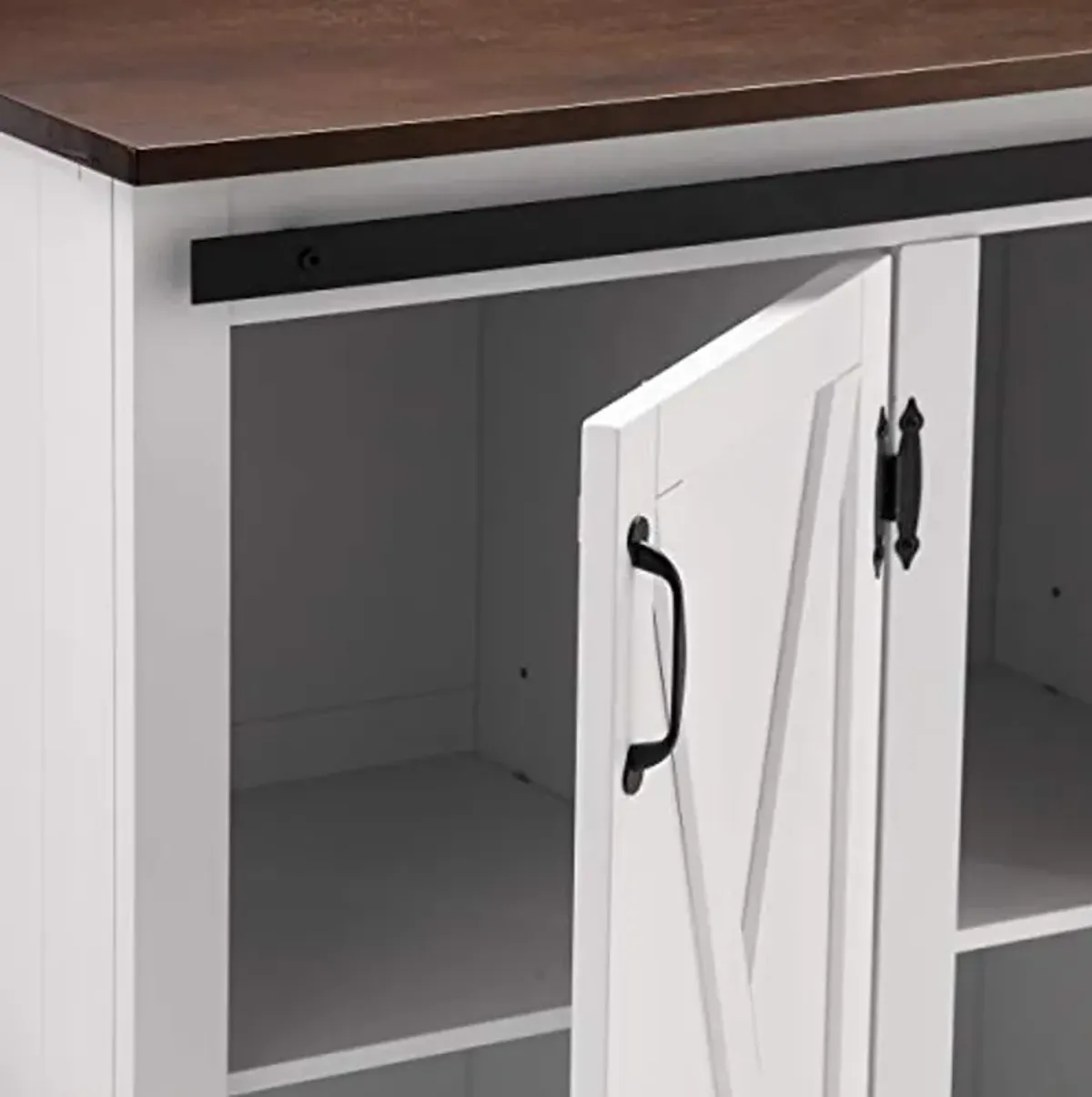 SEI Furniture Leshire Kitchen Island, Dark Brown, White