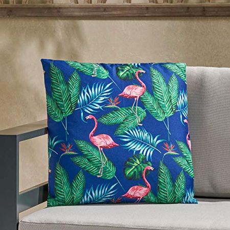 Christopher Knight Home Beverly Outdoor Throw Pillow, Navy Blue, Multicolor