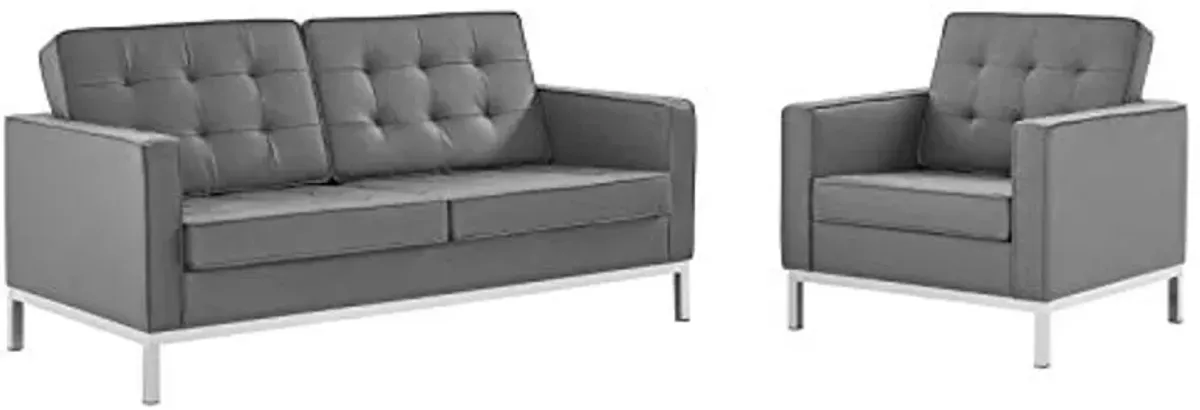 Modway Loft living-room-furniture-sets, Silver Gray