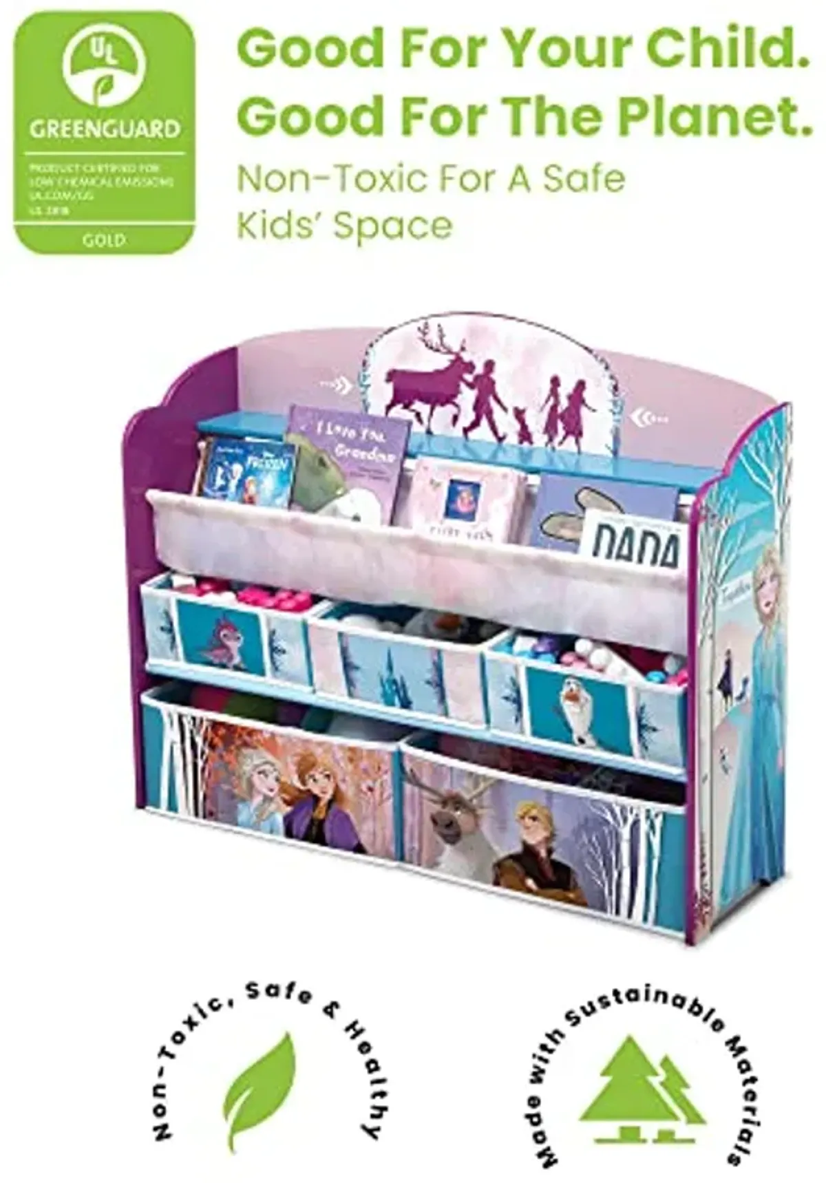 Delta Children Deluxe Toy and Book Organizer, Disney Frozen II