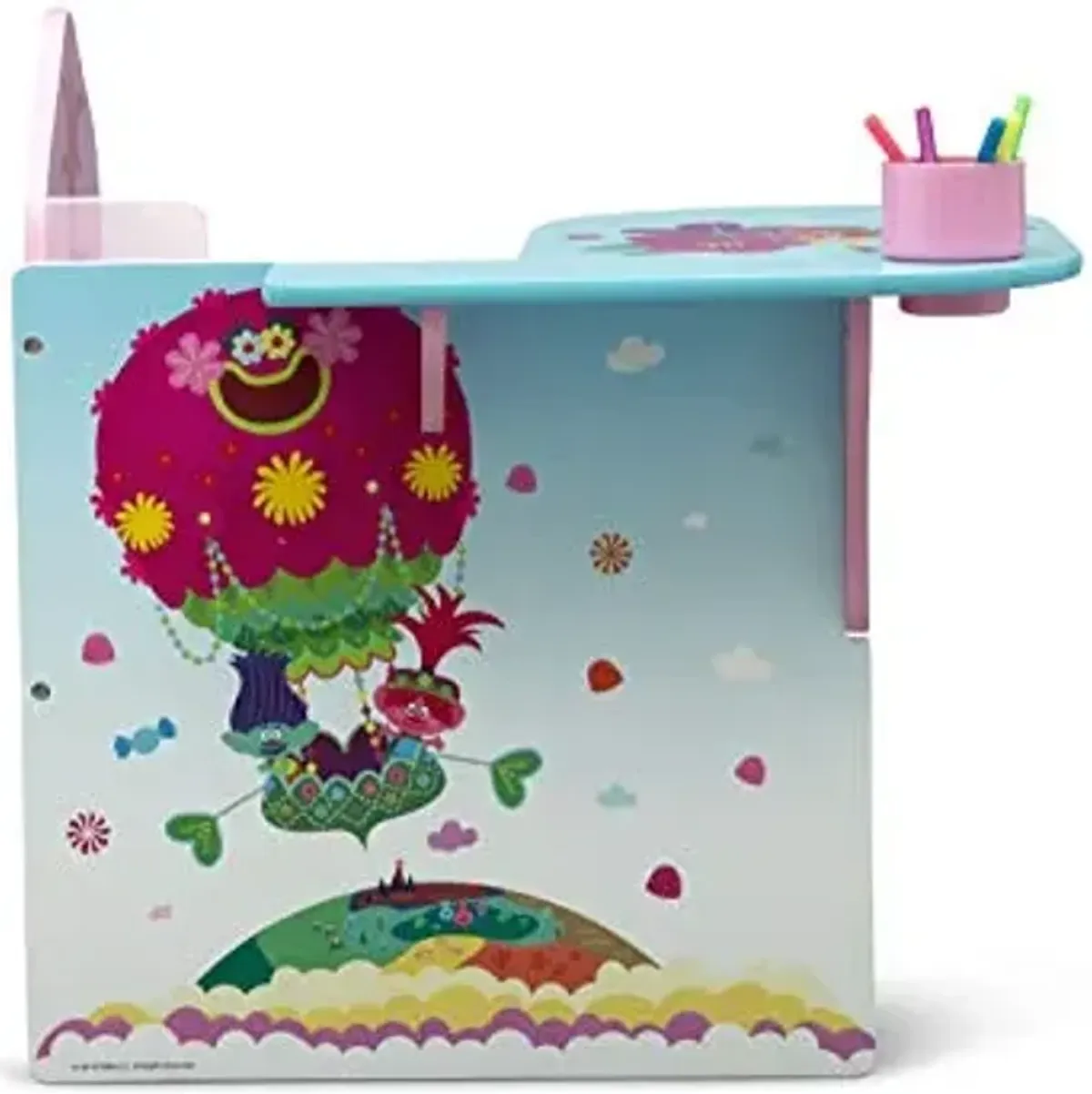 Delta Children Chair Desk with Storage Bin, Trolls World Tour