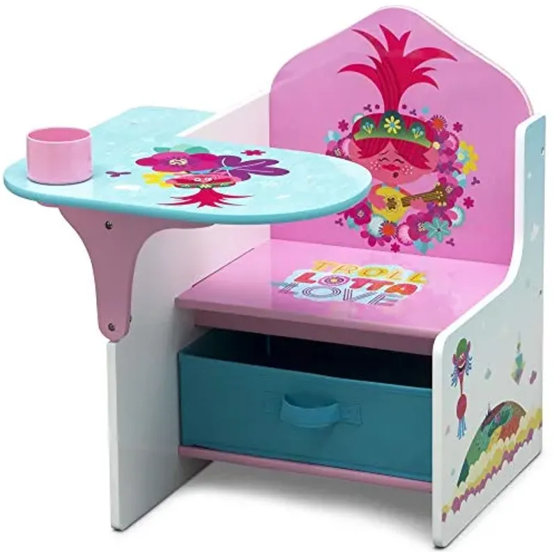Delta Children Chair Desk with Storage Bin, Trolls World Tour