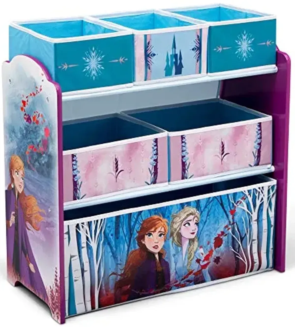 Disney Frozen II 6 Bin Design and Store Toy Organizer by Delta Children, Greenguard Gold Certified