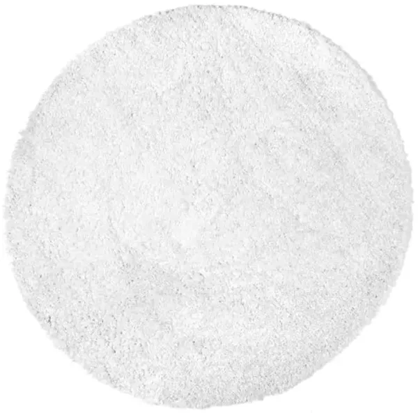 nuLOOM Kara Solid Shag Area Rug - 8 Round Shag Area Rug Casual Ivory Rugs for Living Room Bedroom Dining Room Nursery
