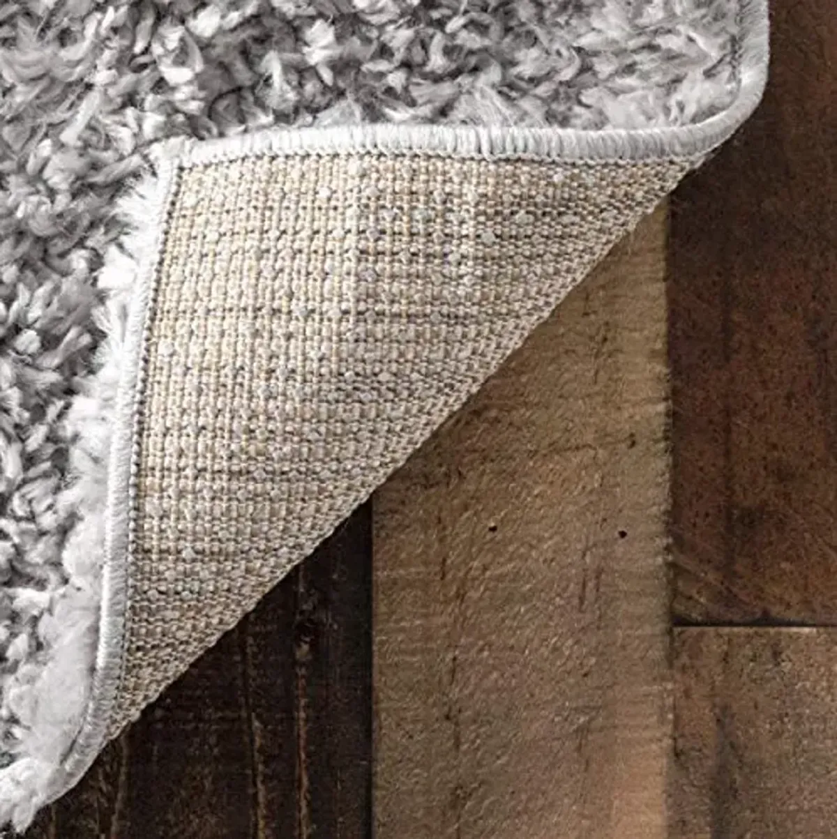nuLOOM Kara Solid Shag Area Rug - 2x10 Runner Shag Rug Casual Grey/Ivory Rugs for Living Room Bedroom Dining Room Nursery Entryway Hallway