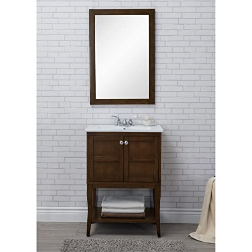 Elegant Lighting Mason Vanity Cabinet Sink Contemporary Antique Coffee Chrome Solid Wood 2