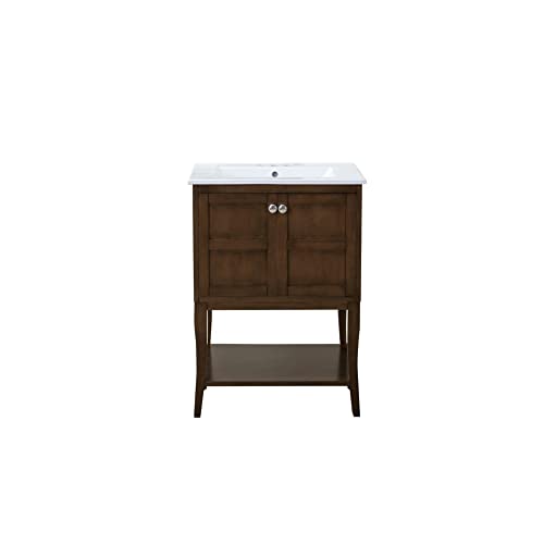 Elegant Lighting Mason Vanity Cabinet Sink Contemporary Antique Coffee Chrome Solid Wood 2