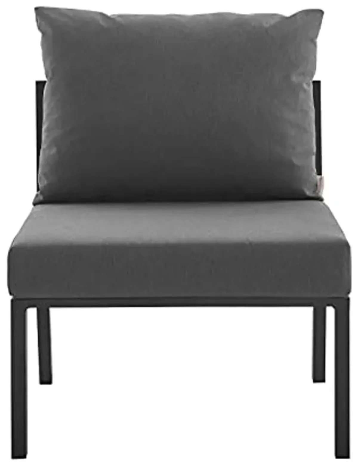 Modway Riverside Outdoor Furniture, Armless Chair, Gray Charcoal