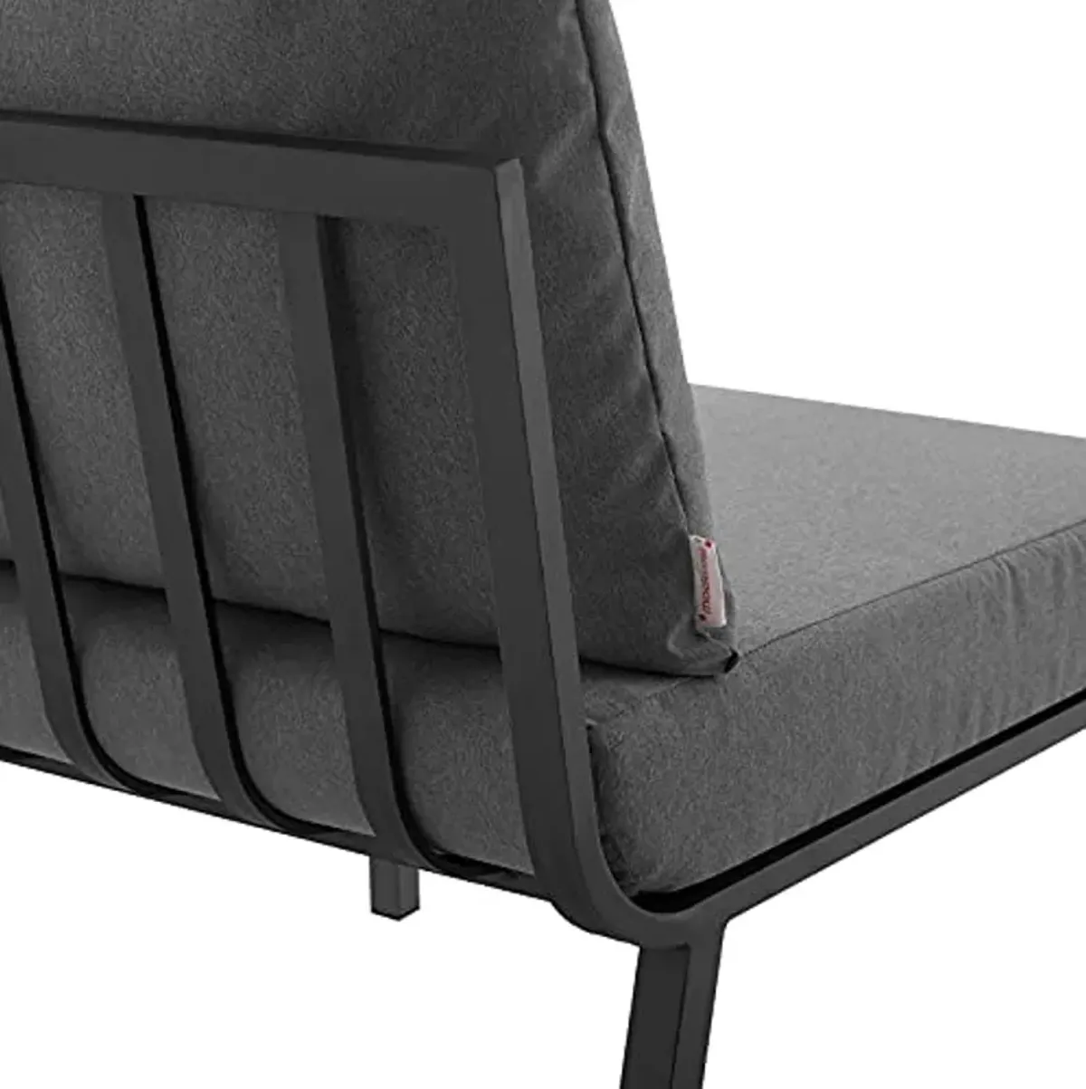 Modway Riverside Outdoor Furniture, Armless Chair, Gray Charcoal