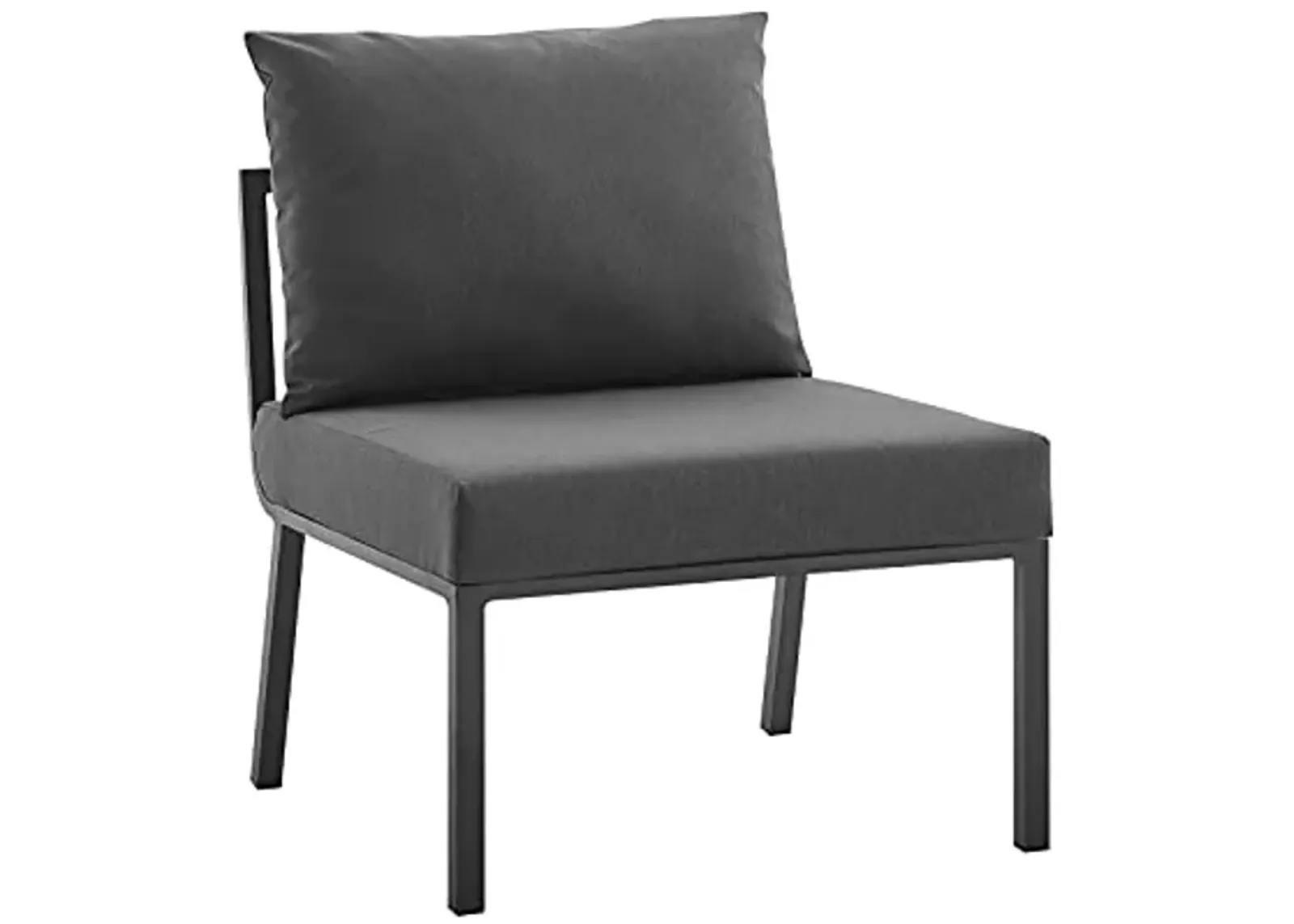 Modway Riverside Outdoor Furniture, Armless Chair, Gray Charcoal