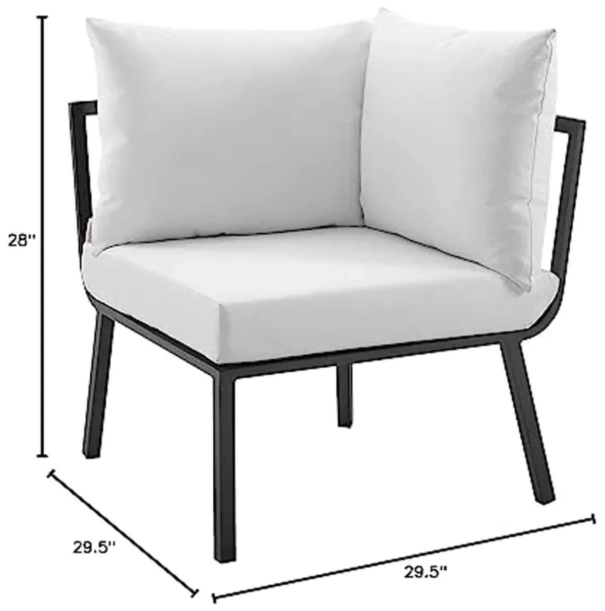 Modway Riverside Outdoor Furniture, Corner Chair, Gray White