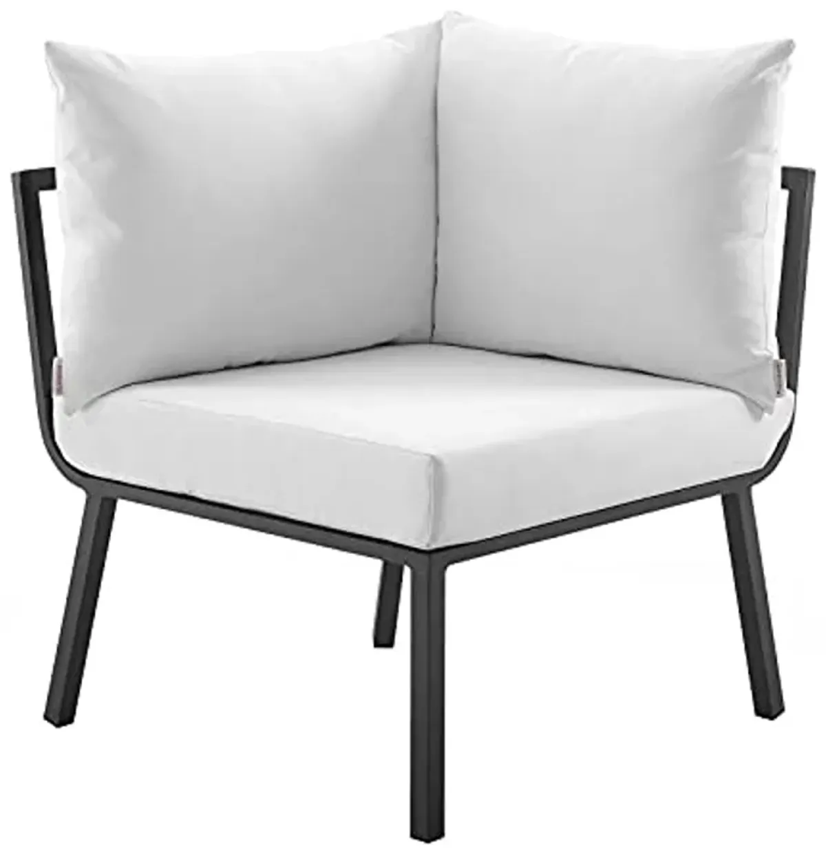 Modway Riverside Outdoor Furniture, Corner Chair, Gray White