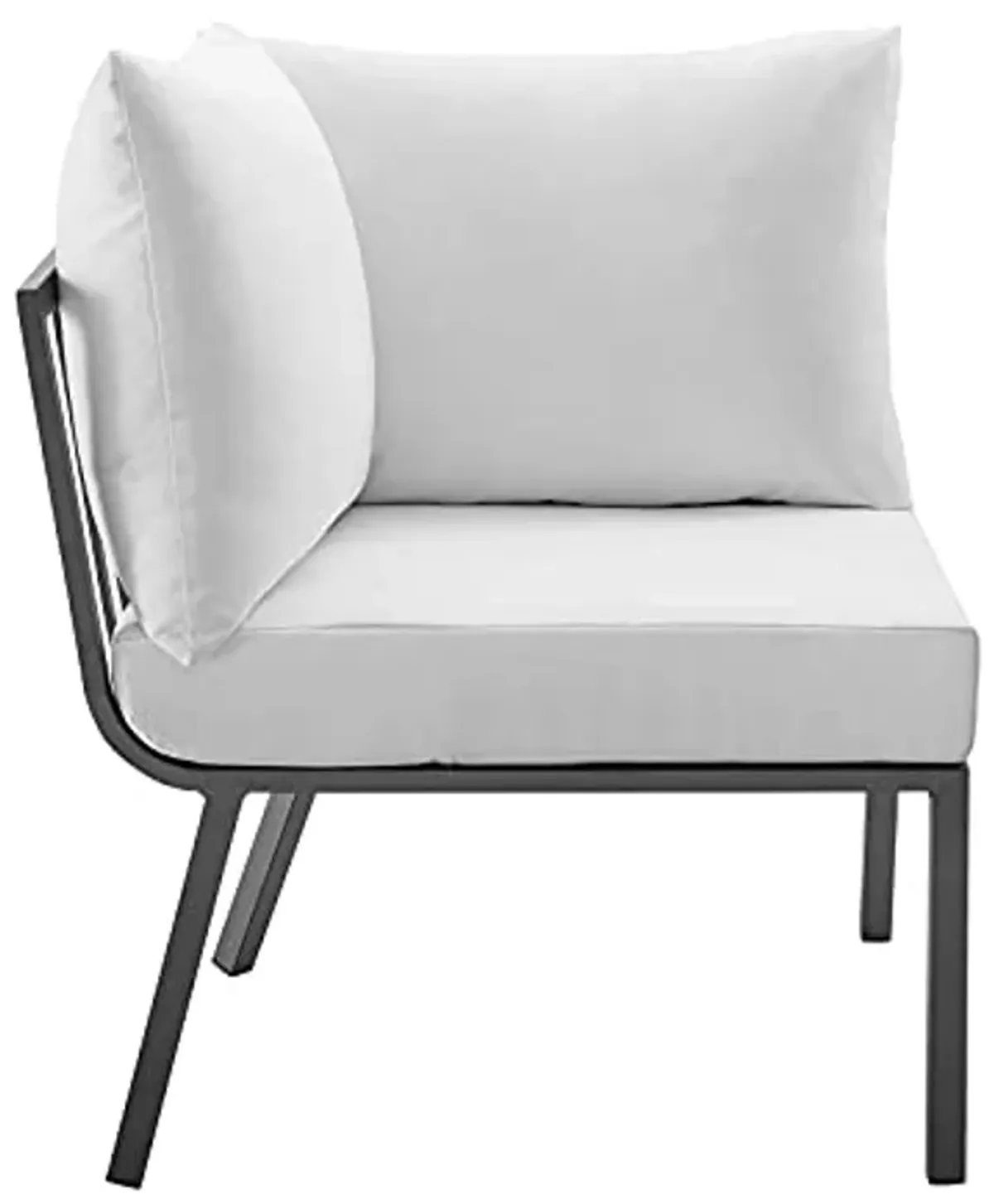 Modway Riverside Outdoor Furniture, Corner Chair, Gray White